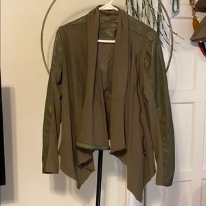 BlankNYC Drape Front Jacket, Olive Green, sz L